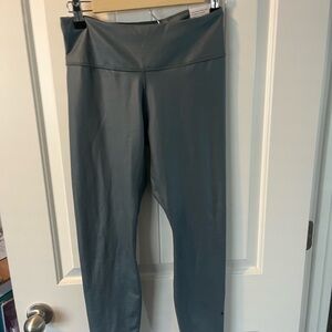 Gray green shiny High-Waisted Leggings Nike one M